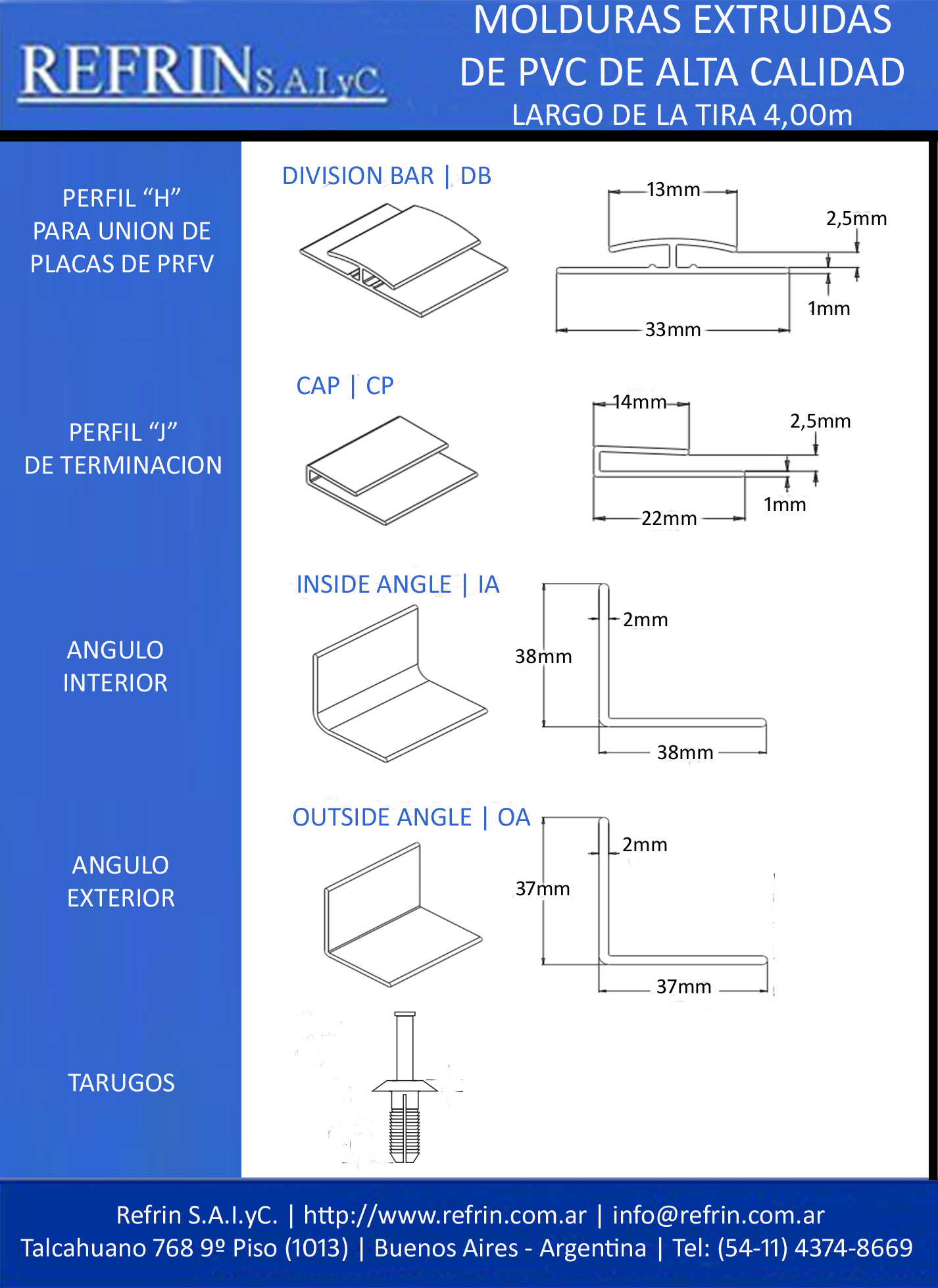 Muestra 1- MOLDURAS EXTRUIDAS DE PVC